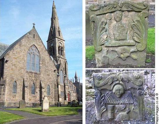 St Margarets Church, Dalry and two ancient headstones